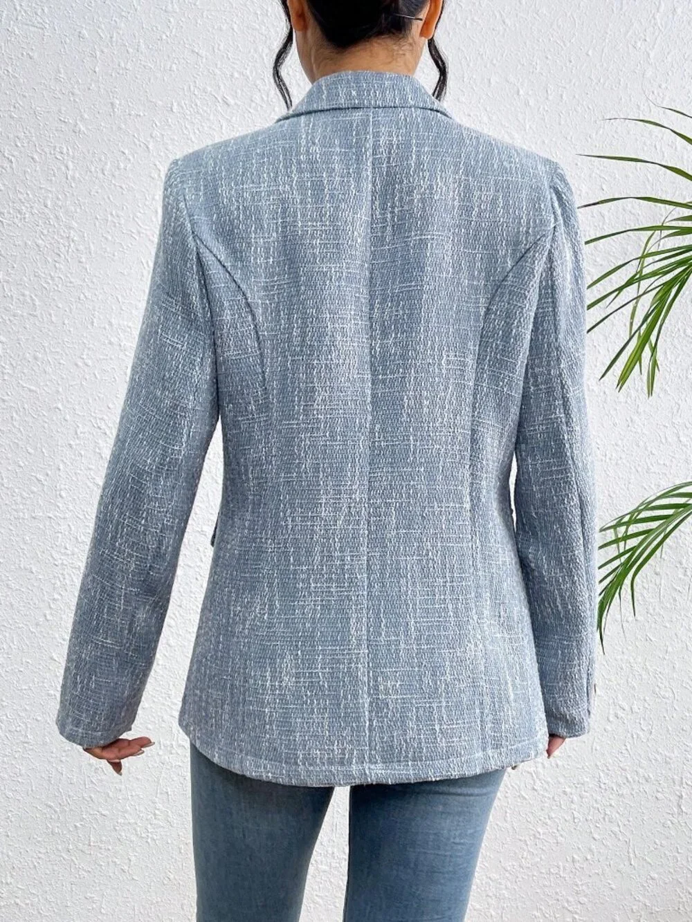 Blue Elegant Women's Suit Jacket